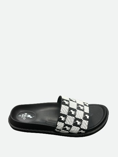 Polo Pool Sandal Block Monogram Black